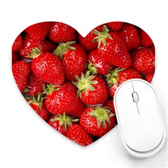 Strawberries Mouse Pad (heart) by SonderSkySecond