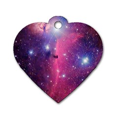 Galaxy Purple Dog Tag Heart (one Sided)  by SonderSkySecond