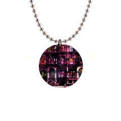 Physical Graffitied Button Necklace