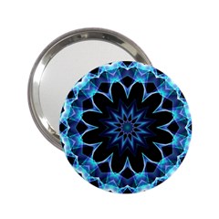 Crystal Star, Abstract Glowing Blue Mandala Handbag Mirror (2 25 ) by DianeClancy