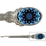 Crystal Star, Abstract Glowing Blue Mandala Letter Opener Front