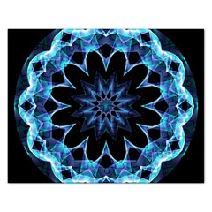 Crystal Star, Abstract Glowing Blue Mandala Jigsaw Puzzle (rectangle)