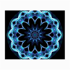 Crystal Star, Abstract Glowing Blue Mandala Glasses Cloth (small) by DianeClancy