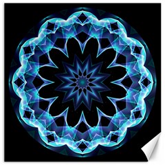 Crystal Star, Abstract Glowing Blue Mandala Canvas 16  X 16  (unframed) by DianeClancy