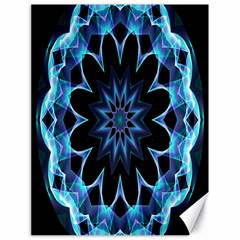 Crystal Star, Abstract Glowing Blue Mandala Canvas 18  X 24  (unframed) by DianeClancy