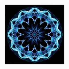 Crystal Star, Abstract Glowing Blue Mandala Glasses Cloth (medium, Two Sided) by DianeClancy