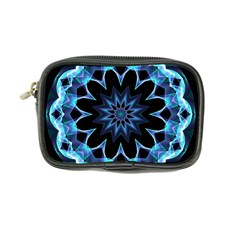 Crystal Star, Abstract Glowing Blue Mandala Coin Purse by DianeClancy