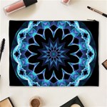 Crystal Star, Abstract Glowing Blue Mandala Cosmetic Bag (XL) Back