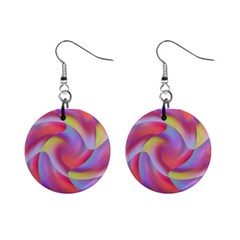 Colored Swirls Mini Button Earrings by Colorfulart23