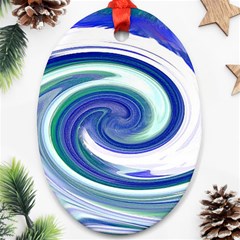 Abstract Waves Oval Ornament