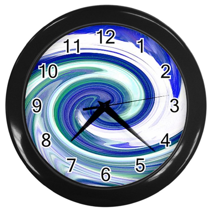 Abstract Waves Wall Clock (Black)