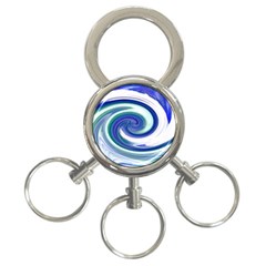 Abstract Waves 3-ring Key Chain