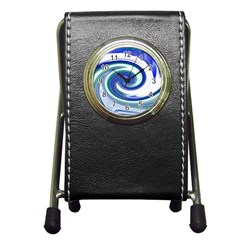 Abstract Waves Stationery Holder Clock