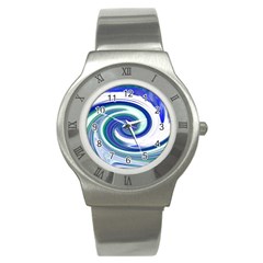 Abstract Waves Stainless Steel Watch (slim) by Colorfulart23