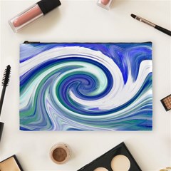 Abstract Waves Cosmetic Bag (large)