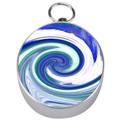 Abstract Waves Silver Compass