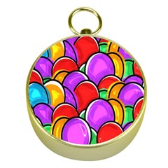 Colored Easter Eggs Gold Compass