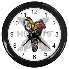 Moto X Wheelie Wall Clock (black) by MegaSportsFan