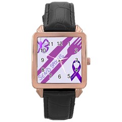 Send Spoons Rose Gold Leather Watch  by FunWithFibro