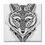 Ornate Foxy Wolf Ceramic Tile Front