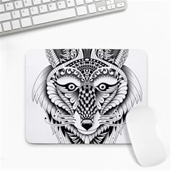 Ornate Foxy Wolf Small Mouse Pad (rectangle) by Zandiepants