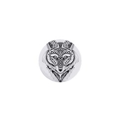 Ornate Foxy Wolf 1  Mini Button