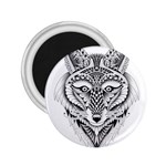 Ornate Foxy Wolf 2.25  Button Magnet Front