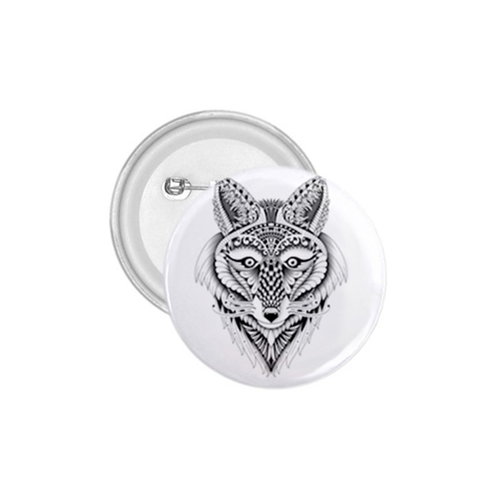 Ornate Foxy Wolf 1.75  Button