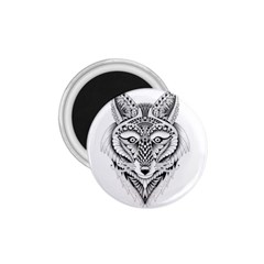 Ornate Foxy Wolf 1 75  Button Magnet