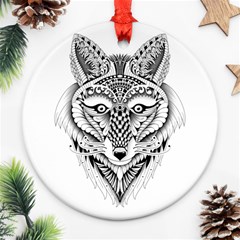 Ornate Foxy Wolf Round Ornament by Zandiepants