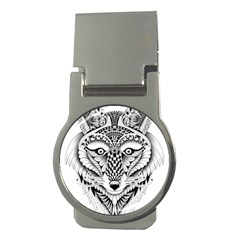 Ornate Foxy Wolf Money Clip (round)