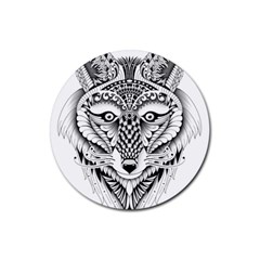 Ornate Foxy Wolf Drink Coasters 4 Pack (round) by Zandiepants