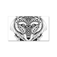 Ornate Foxy Wolf Sticker (rectangle)