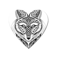 Ornate Foxy Wolf Magnet (heart)