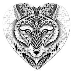 Ornate Foxy Wolf Jigsaw Puzzle (heart)