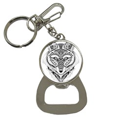 Ornate Foxy Wolf Bottle Opener Key Chain