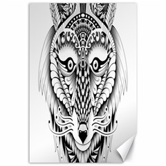 Ornate Foxy Wolf Canvas 24  X 36  (unframed) by Zandiepants