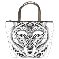 Ornate Foxy Wolf Bucket Handbag by Zandiepants