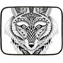 Ornate Foxy Wolf Mini Fleece Blanket (two Sided) by Zandiepants