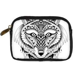 Ornate Foxy Wolf Digital Camera Leather Case by Zandiepants