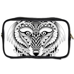 Ornate Foxy Wolf Travel Toiletry Bag (one Side) by Zandiepants