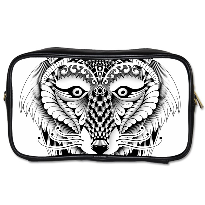 Ornate Foxy Wolf Travel Toiletry Bag (One Side)