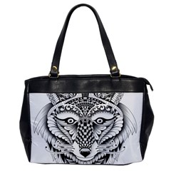 Ornate Foxy Wolf Oversize Office Handbag (one Side)