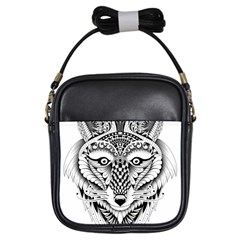 Ornate Foxy Wolf Girl s Sling Bag