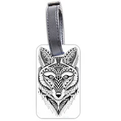 Ornate Foxy Wolf Luggage Tag (one Side)