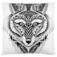 Ornate Foxy Wolf Large Cushion Case (single Sided)  by Zandiepants