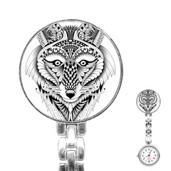 Ornate Foxy Wolf Stainless Steel Nurses Watch by Zandiepants