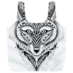 Ornate Foxy Wolf Reusable Bag (xl) by Zandiepants