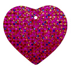 Polka Dot Sparkley Jewels 1 Heart Ornament by MedusArt