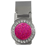 Polka Dot Sparkley Jewels 1 Money Clip (CZ) Front